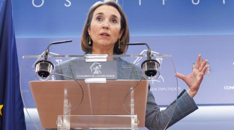 Cuca Gamarra La portavoz del PP en el Congreso, Cuca Gamarra, durante una rueda de prensa anterior a la reunión de la Junta de Portavoces, en el Congreso de los Diputados.
