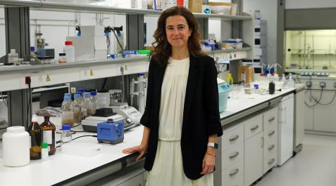 ana ursua Ana Ursúa Lasheras dirige la Asociación de Industria Navarra desde 2014. En la imagen, en el laboratorio de materiales.