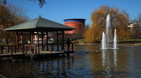 Estampa soleada del parque de Yamaguchi de Pamplona durante esta semana Estampa soleada del parque de Yamaguchi de Pamplona durante esta semana