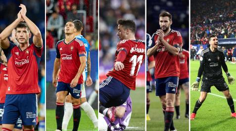 David García, Unai García, Kike Barja, Jon Moncayola y Sergio Herrera, los capitanes de Osasuna