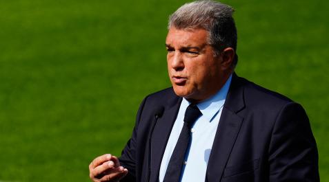 joan laporta El presidente del FC Barcelona, Joan Laporta, en la presentación del sistema Kuppel de seguridad aérea, tras la cual aseguró que