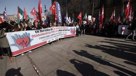 huelga Manifestación sindical en la huelga del pasado 15 de febrero