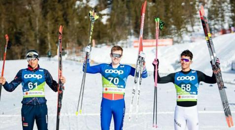 Manex Salsamendi (derecha), plata en el Mundial absoluto de Eslovenia en la carrera de 10 km Manex Salsamendi (derecha), plata en el Mundial absoluto de Eslovenia en la carrera de 10 km