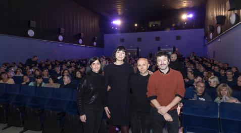A: BLANCA ALDANONDO
F: 23/02/2023
P: DE IZDA. A DCHA.; MERCHE AÑON MONTON (CONCEJALA DE CULTURA), ISABEL PEÑA (GUIONISTA), LUIS ALEGRE SAZ (COMISARIO MUESTRA) Y RODRIGO SOROGOYEN (DIRECTOR) 
L: TUDELA
T: PRESENTACION DE LA  PELICULA AS BESTAS. 29 EDICION DE LA MUESTRA DE CINE ESPAÑOL