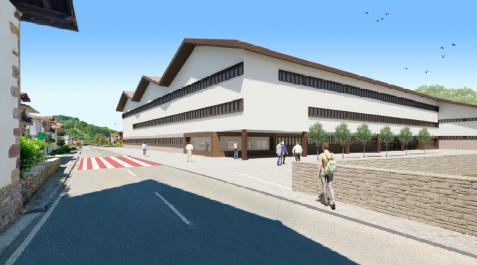 FP-ORONOZ-MUGAIRI Recreación del acceso al nuevo centro de FP de Oronoz-Mugairi
