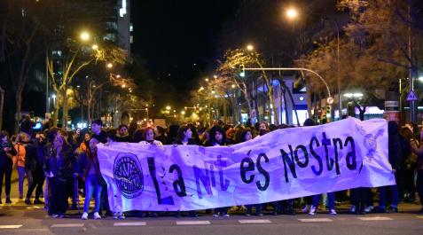 Manifestación nocturna un día antes del 8M en Barcelona Manifestación nocturna un día antes del 8M en Barcelona