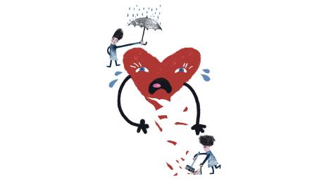 Ilustración de un corazón roto Ilustración de un corazón roto