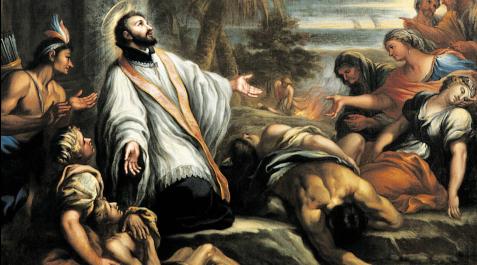 San Francisco Javier intercediendo para el cese de la peste, por Godefrido de Maes (1692) en el castillo de Javier San Francisco Javier intercediendo para el cese de la peste, por Godefrido de Maes (1692) en el castillo de Javier