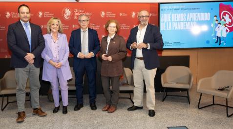 José Luis del Pozo, Verónica Casado, Joan Carles March, Margarita del Val e Ignacio López-Goñi en la CUN José Luis del Pozo, Verónica Casado, Joan Carles March, Margarita del Val e Ignacio López-Goñi en la CUN
