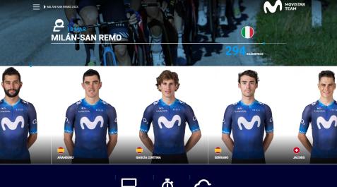 movistar-milan-san-remo Movistar participará en la Milán San Remo con Fernando Gaviria, Iván García Cortina, Álex Aranburu, Gonzalo Serrano, Johan Jacobs, Lluis Mas y Oier Lazkano
