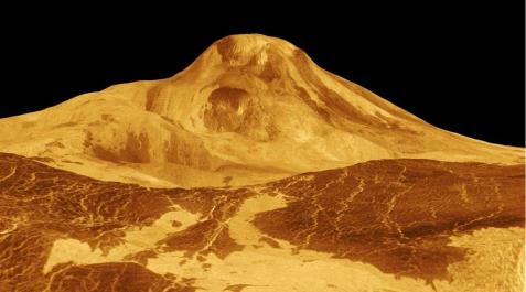 volcan-venus Imagen tridimensional del Maat Mons, el volcán más alto de Venus
