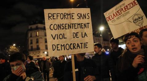 Protesta contra la reforma de las pensiones en París Protesta contra la reforma de las pensiones en París