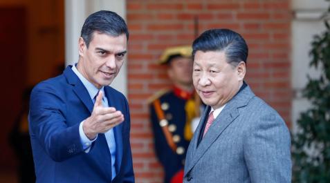 pedro-sanchez-xi-jinping El presidente del Gobierno español, Pedro Sánchez, recibe al presidente de China, Xi Jinping, en su anterior reunión en la Moncloa el 28 de noviembre de 2018