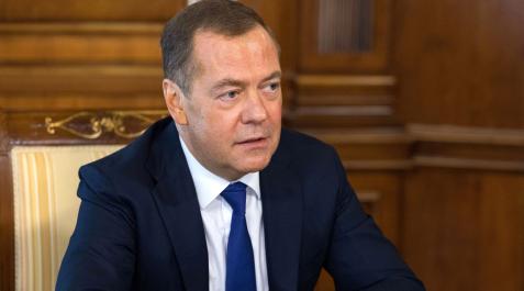 Medvedev-rusia El vicepresidente del Consejo de Seguridad de Rusia, Dmitry Medvédev, durante una entrevista con los medios rusos en una residencia en las afueras de Moscú