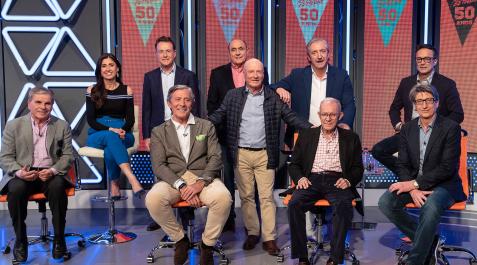 Estudio-Estadio Varios de los presentadores que ha tenido 'Estudio Estadio' durante sus 50 años de emisión. Entre ellos, Pedro Ruiz, Lourdes García Campos, Matías Prats, Jesús Álvarez, Josep Pedrerol, Marcos López y Juan Carlos Rivero