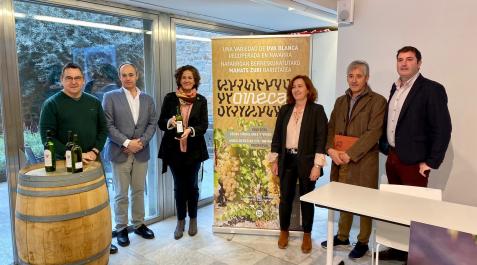 De izda a dcha: Alfredo Rueda, Fernando Santafé, consejera Gómez, Ana Sagüés, Félix Cibriáin y David Palacios De izda a dcha: Alfredo Rueda, Fernando Santafé, consejera Gómez, Ana Sagüés, Félix Cibriáin y David Palacios
