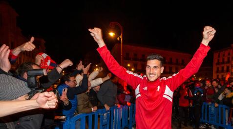 Sergio Herrera, esta madrugada en la Plaza del Castillo Sergio Herrera