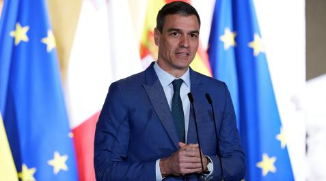 pedro-sanchez El presidente del Gobierno, Pedro Sánchez, en la rueda de prensa posterior a su reunión con el primer ministro de la República de Malta en La Valeta