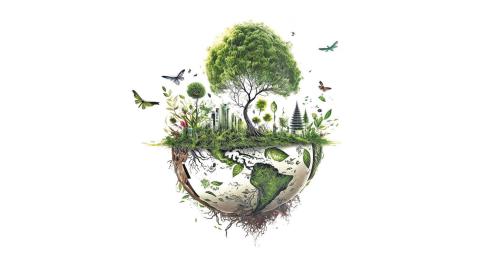 Ilustración de un planeta verde Ilustración de un planeta verde