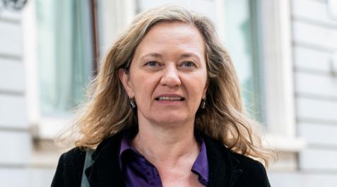 Victoria-Rosell-podemos La delegada del Gobierno Contra la Violencia de Género, Victoria Rosell, durante sus declaraciones a los medios para explicar las enmiendas de Unidas Podemos