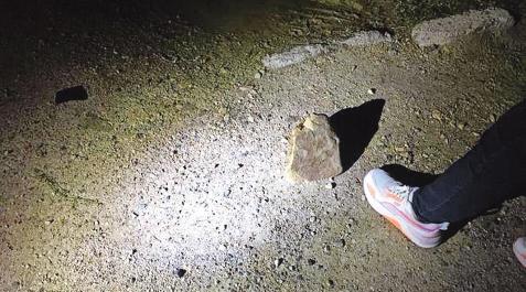 Ataques nocturnos Una de las piedras de grandes dimensiones lanzada en el ataque.
