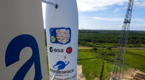 El cohete Ariane 5 en el que despegará la sonda Juice camino a Júpiter desde la Guayana francesa El cohete Ariane 5 en el que despegará la sonda Juice camino a Júpiter desde la Guayana francesa