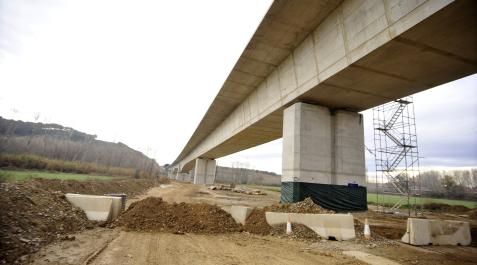 A_AALBERTO GALDONAF_ (37241639) Estado de las obras de la plataforma del TAV en Marcilla, en una imagen del pasado mes de diciembre