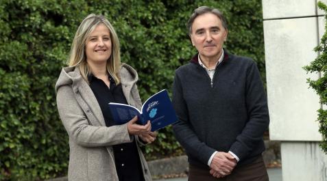 Patricia Miranda y Jose Murugarren, fotografiados en las instalaciones de Diario de Navarra