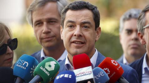 Juanma Moreno Juanma Moreno, este viernes en una comparecencia en Alcorcón