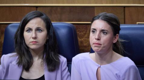 Ione Belarra e Irene Montero Ione Belarra e Irene Montero, este jueves en el Congreso