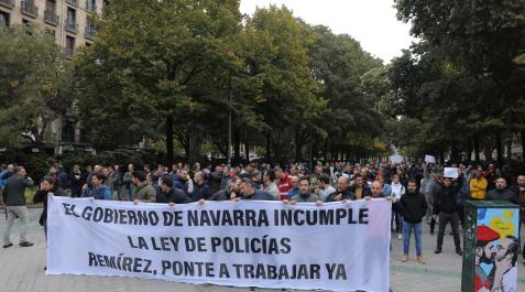 Protesta de Policías Forales Imagen de una de las protestas que realizó el movimiento asindical de Policía Foral meses atrás.