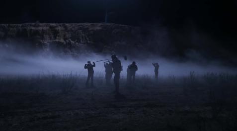 Fotografía de un momento del rodaje de la serie 'Romancero' Fotografía de un momento del rodaje de la serie 'Romancero' en la cementera Portland Valderribas, en Morata de Tajuña