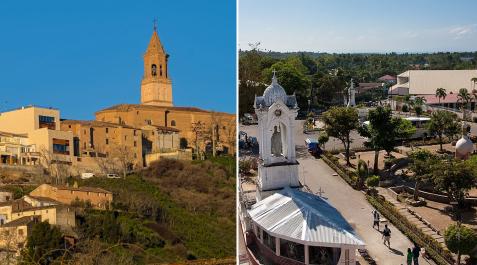 A la izquierda, la localidad de Cárcar en Navarra; a la derecha, Cárcar en la isla de Cebú, en Filipinas Cárcar