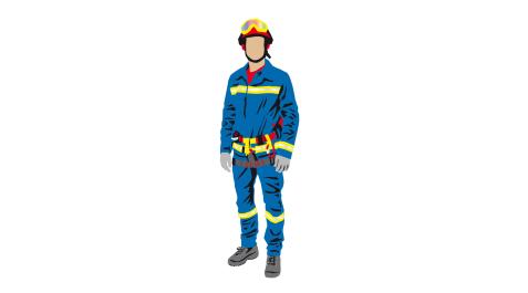 Ilustración de un bombero Ilustración de un bombero