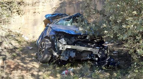 Soria Así quedó el vehículo accidentado