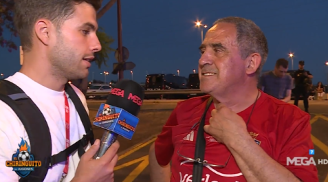 Imagen del aficionado rojillo entrevistado por El Chiringuito Imagen del aficionado rojillo entrevistado por El Chiringuito