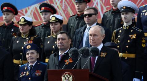 putin-dia-victoria El presidente de Rusia, Vladimir Putin, durante su discurso en la plaza Roja de Moscú con motivo del Día de la Victoria