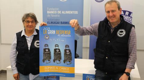 banco alimentos Marisol Villar y Fernando Reparaz, durante la presentación de la campaña