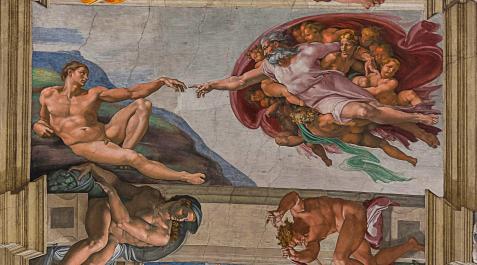 CapillaSixtina La creación de Adán, fresco de la Capilla Sixtina en el Vaticano