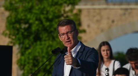 Alberto Núñez Feijóo El presidente del PP, Alberto Núñez Feijóo, en un acto electoral