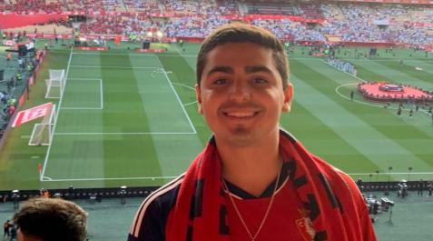 Luis Alfonso Garcés, en La Cartuja, antes del inicio de la final de Copa del Rey Osasuna
