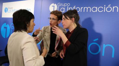 Laura Aznal (EH Bildu), María Chivite (PSN) y Begoña Alfaro (Contigo Navarra) en las instalaciones de Diario de Navarra en Cordovilla Laura Aznal (EH Bildu), María Chivite (PSN) y Begoña Alfaro (Contigo Navarra) en las instalaciones de Diario de Navarra en Cordovilla