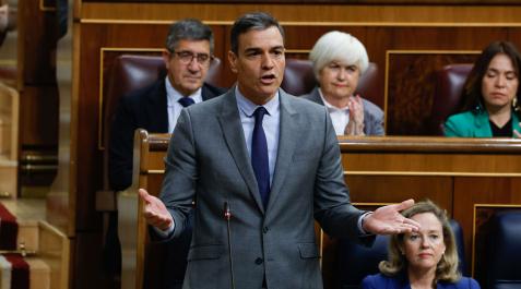 sanchez-congreso-bildu l presidente del Gobierno, Pedro Sánchez, interviene en la sesión de control que se celebra, este miércoles, en el Congreso de los Diputados