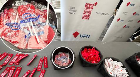 PiruletasMontaje Piruletas Cerdán en la carpa electoral de UPN