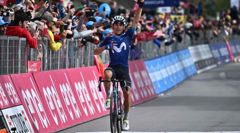 Einer Rubio Einer Rubio celebra su victoria en la meta de Crans-Montana