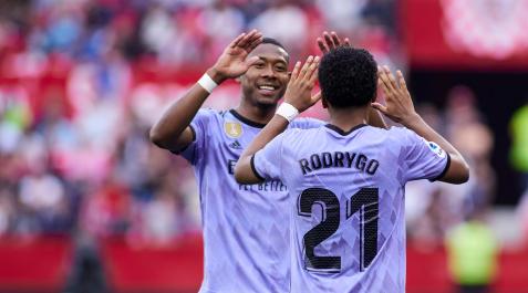 Rodrygo Goes celebrando el gol junto a Alaba Rodrygo Goes celebrando el gol junto a Alaba