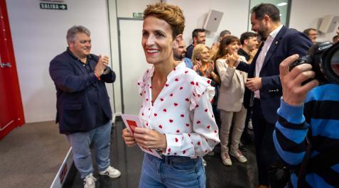 María Chivite durante la noche electoral en la sede del PSN María Chivite durante la noche electoral en la sede del PSN