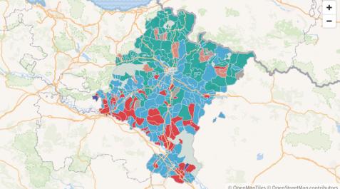 Mapa por secciones del voto al Parlamento Mapa por secciones del voto al Parlamento