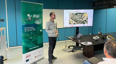 La primera campaña de riego del proyecto piloto Digiagri, presentada en una jornada en la Universidad Pública de Navarra La primera campaña de riego del proyecto piloto Digiagri, presentada en una jornada en la Universidad Pública de Navarra