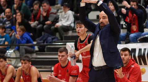 Jordi Juste, en un partido de esta temporada en Arrosadía.